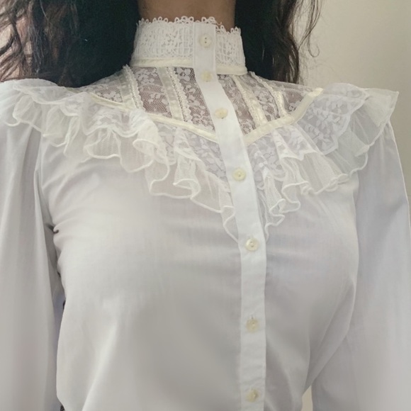 🤍 Vintage Gunne Sax blouse | XXS - Picture 4 of 15